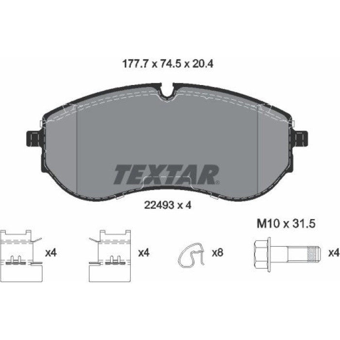 Textar Bremsbelagsatz 2249301 Textar Bremsbelagsatz 2249301