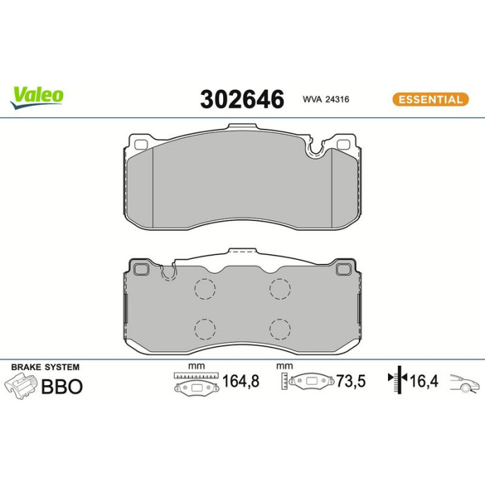 Valeo Bremsbelagsatz 302646