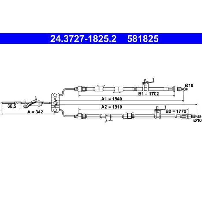 ATE Handbremsseil 24.3727-1825.2 ATE Handbremsseil 24.3727-1825.2