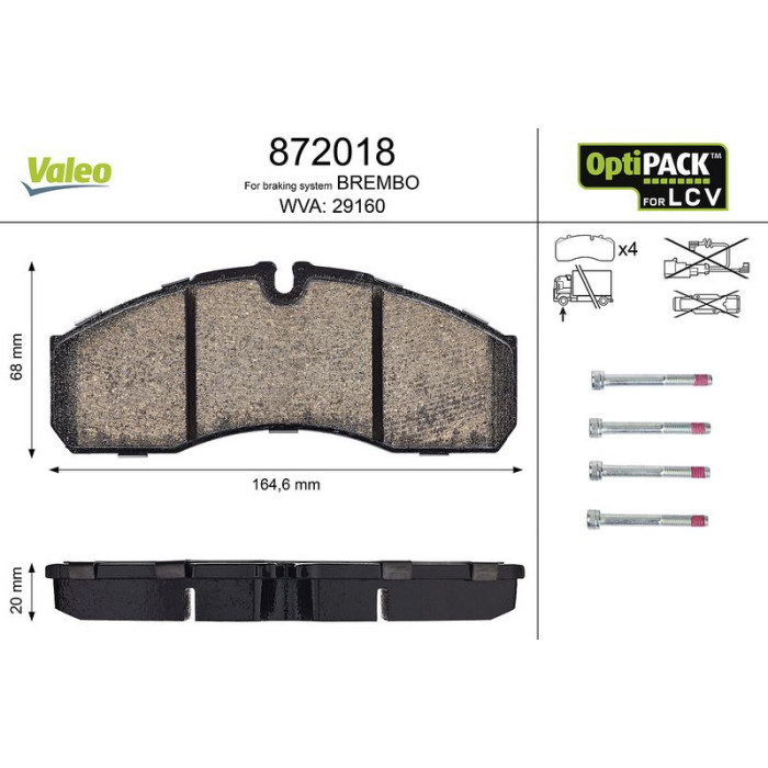 Valeo Bremsbelagsatz 872018 Valeo Bremsbelagsatz 872018