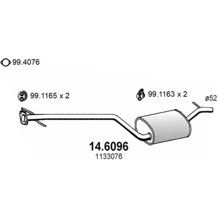 ASSO Mittelschalldämpfer 14.6096 ASSO Mittelschalldämpfer 14.6096