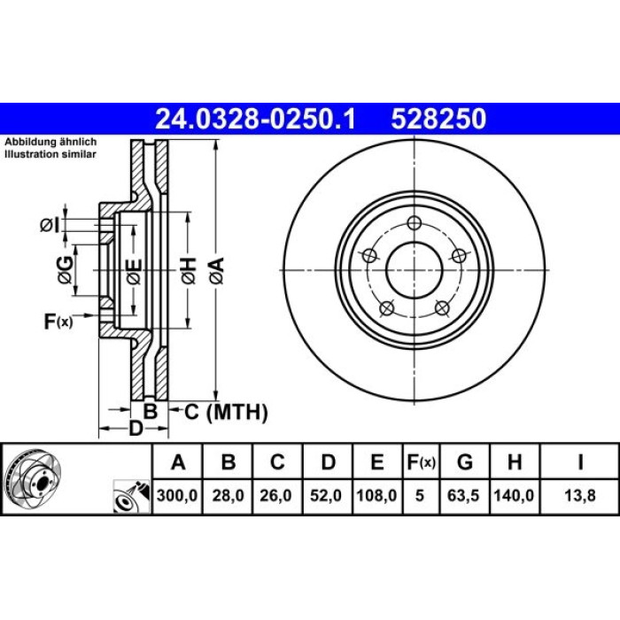 ATE Bremsscheibe Ford Vorderachse Mondeo 1.6-2.5 07-15 PowerDisc 24.0328-0250.1 ATE Bremsscheibe Ford Vorderachse Mondeo 1.6-2.5 07-15 PowerDisc 24.0328-0250.1