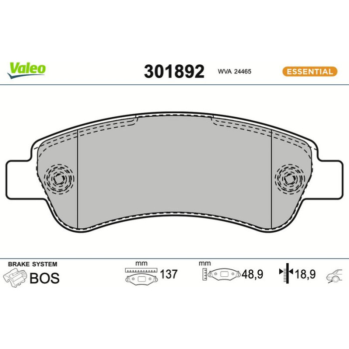 Valeo Bremsbelagsatz 301892