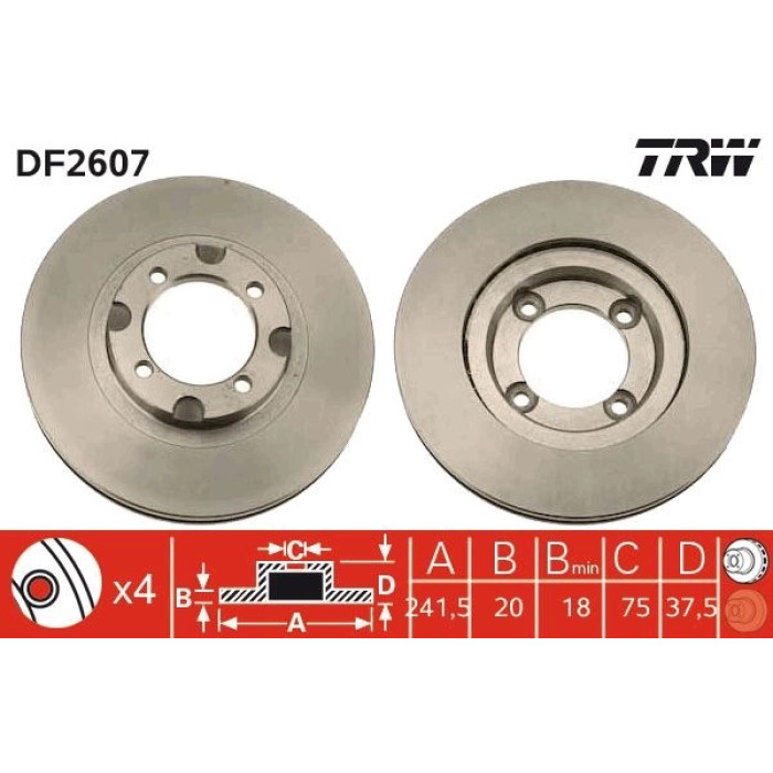 TRW Bremsscheibe DF2607