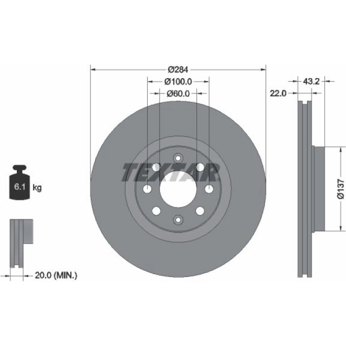 Textar Bremsscheibe 92145803 Textar Bremsscheibe 92145803