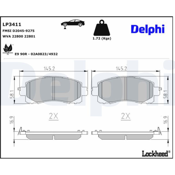 Delphi Bremsbelagsatz LP3411