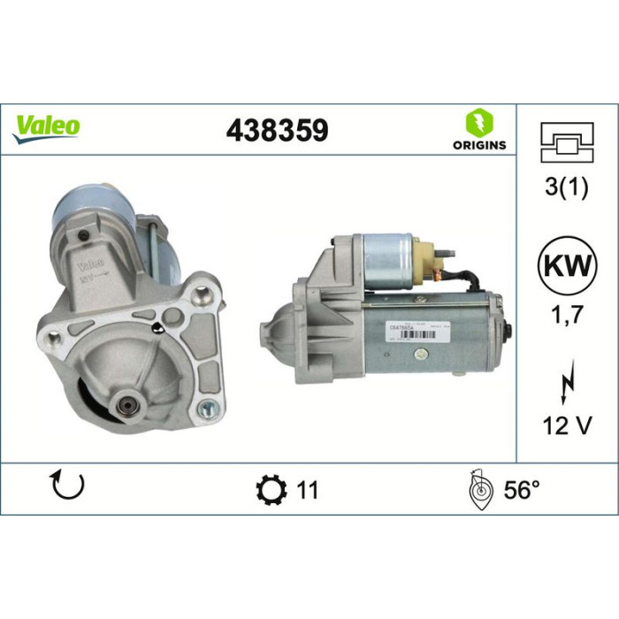 Valeo Anlasser 438359 Valeo Anlasser 438359