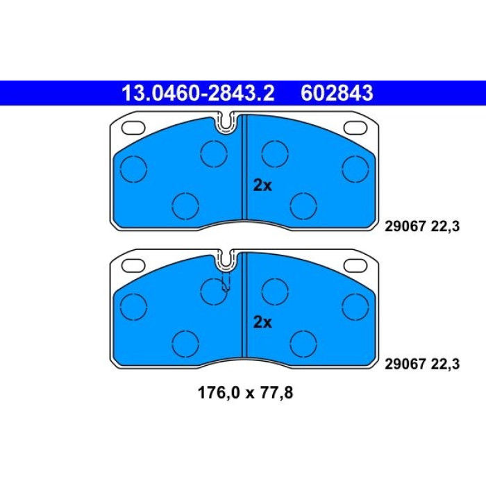 ATE Bremsbelagsatz 13.0460-2843.2 ATE Bremsbelagsatz 13.0460-2843.2