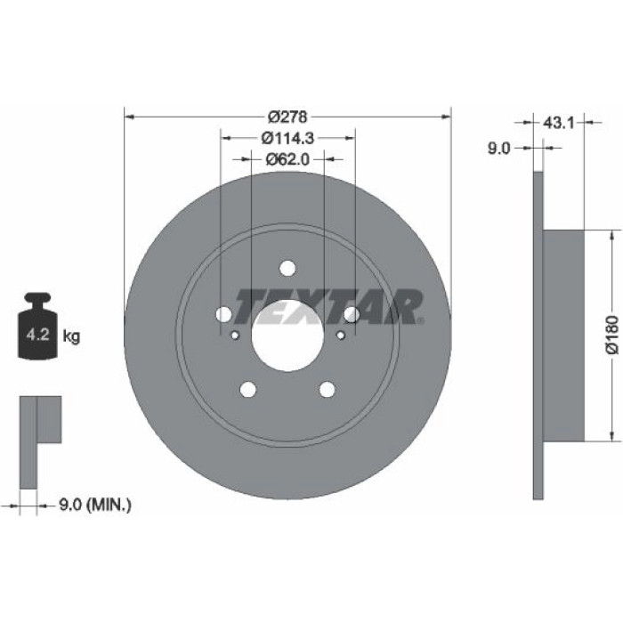 Textar Bremsscheibe 92222300