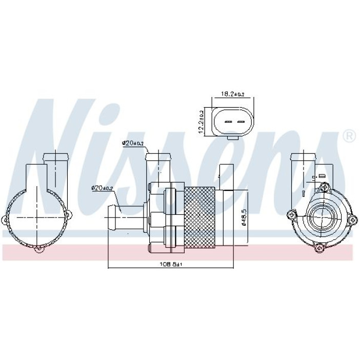 Nissens Zusatzwasserpumpe / Kühlmittelpumpe 831067 Nissens Zusatzwasserpumpe / Kühlmittelpumpe 831067