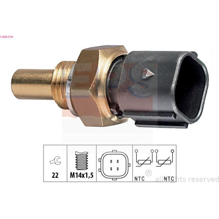 Sensor, Kühlmitteltemperatur 1.830.316 Sensor, Kühlmitteltemperatur 1.830.316