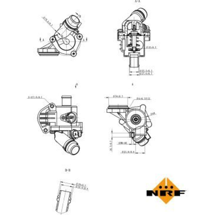 NRF Kühlmittelthermostat 725028 NRF Kühlmittelthermostat 725028