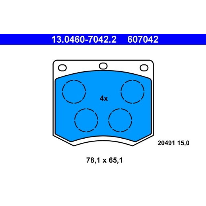 ATE Bremsbelagsatz 13.0460-7042.2 ATE Bremsbelagsatz 13.0460-7042.2
