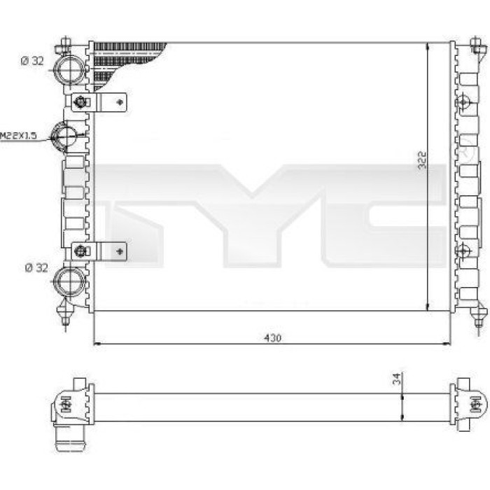 TYC Motorkühler 731-0004 TYC Motorkühler 731-0004
