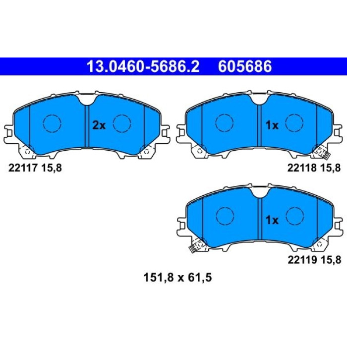 ATE Bremsbelagsatz 13.0460-5686.2 ATE Bremsbelagsatz 13.0460-5686.2