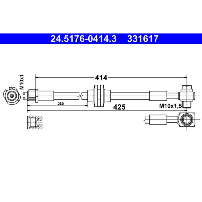 ATE Bremsschlauch 24.5176-0414.3 ATE Bremsschlauch 24.5176-0414.3