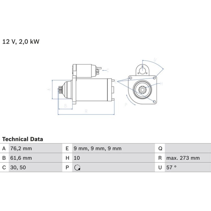 Bosch Starter 0 986 021 870 Bosch Starter 0 986 021 870