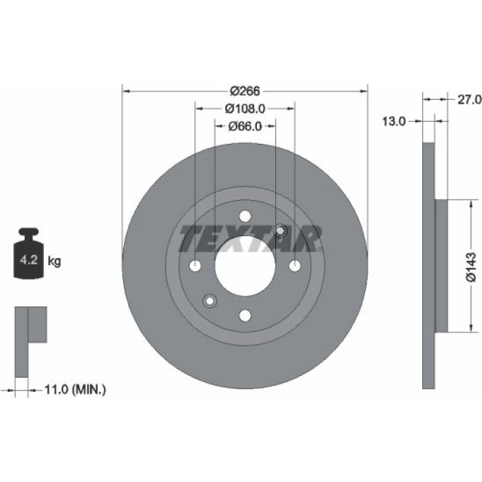 Textar Bremsscheibe 92089103 Textar Bremsscheibe 92089103