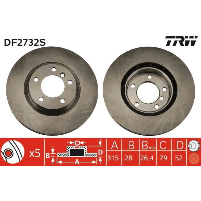 TRW Bremsscheibe DF2732S TRW Bremsscheibe DF2732S
