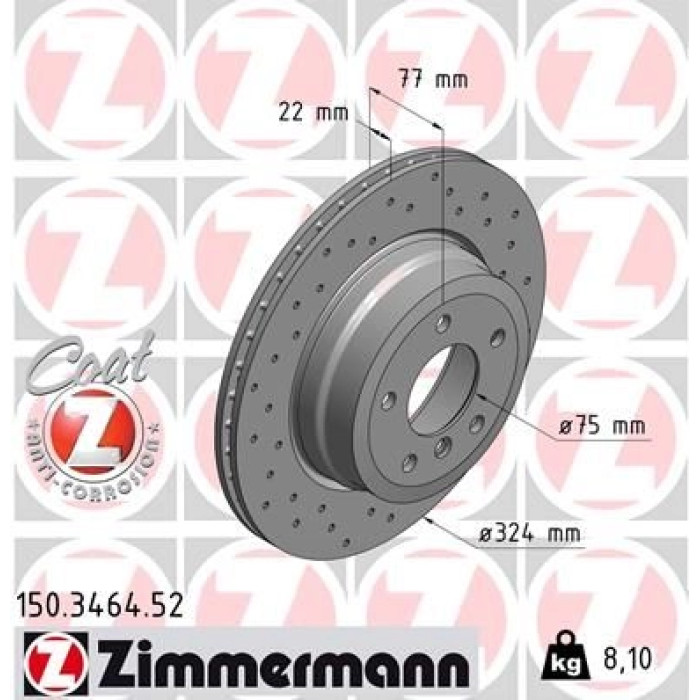 Zimmermann 11 482 055 Sport Bremsscheibe Hinterachse Sport 150.3464.52