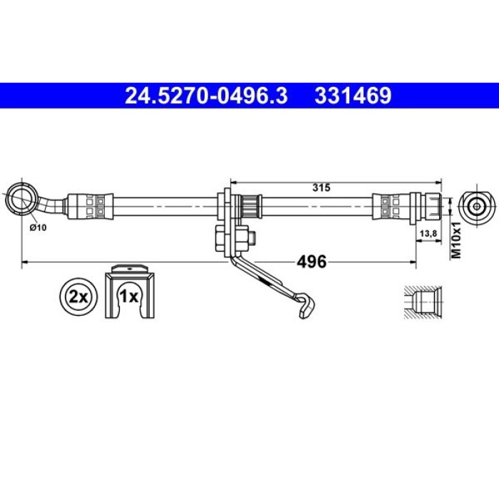 ATE Bremsschlauch 24.5270-0496.3 ATE Bremsschlauch 24.5270-0496.3
