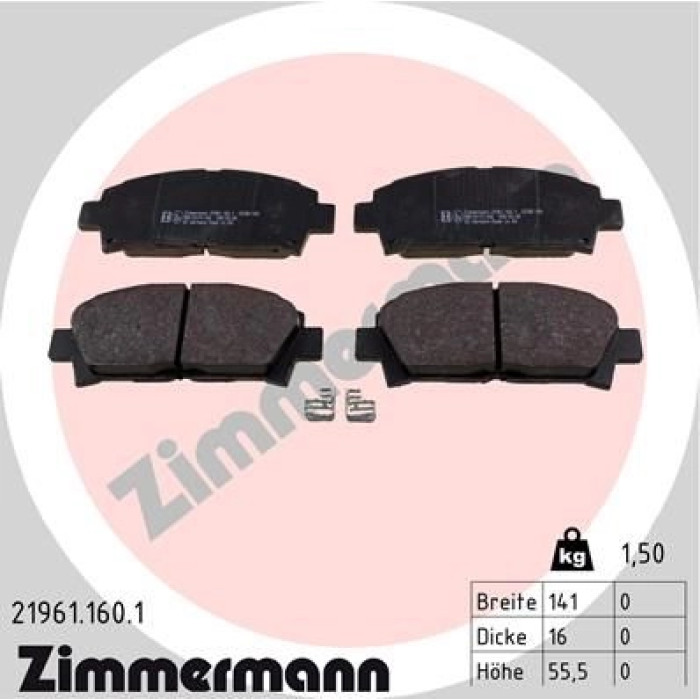21961.160.1 ZIMMERMANN Bremsbeläge 21961.160.1 21961.160.1 ZIMMERMANN Bremsbeläge 21961.160.1