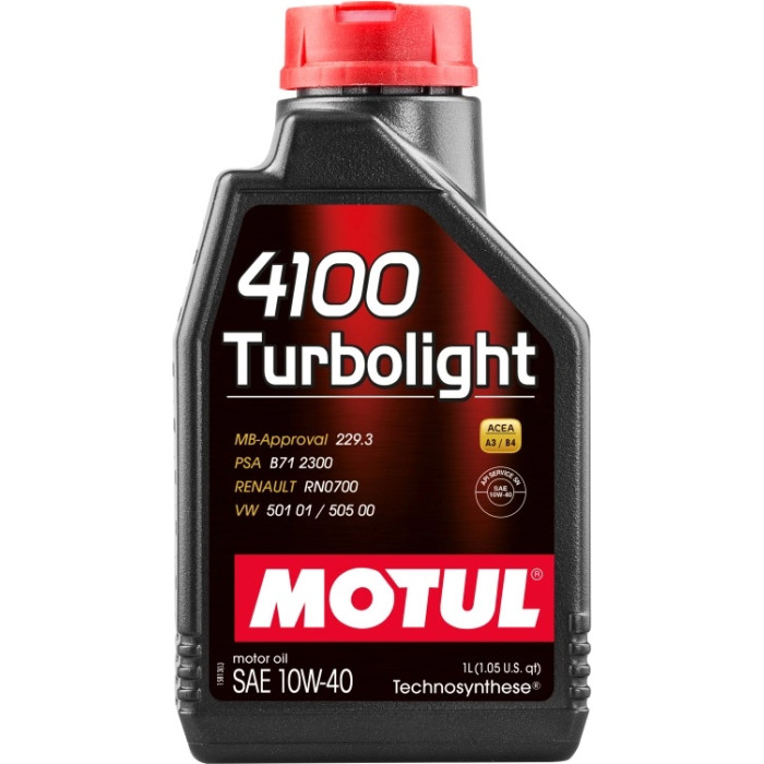 Motul 4100 Turbolight 10W-40 A3 / B4 1 Liter 108644 Motul 4100 Turbolight 10W-40 A3 / B4 1 Liter 108644
