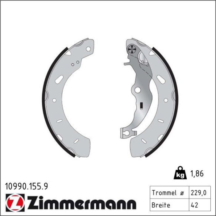ZIMMERMANN Bremsbacken 10990.155.9 ZIMMERMANN Bremsbacken 10990.155.9