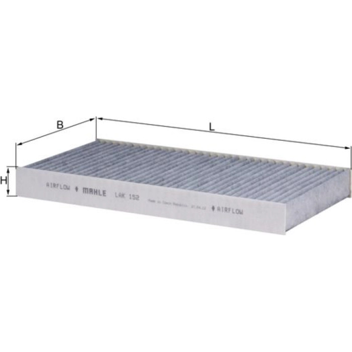 LAK 152 MAHLE Innenraumfilter 152, Aktivkohlefilter, 288 x 160 x 30 mm – u. a. für IVECO Daily III Kasten, Pritsche/Fahrgestell, Bus – OE Nummer 93162491 - l LAK 152 MAHLE Innenraumfilter 152, Aktivkohlefilter, 288 x 160 x 30 mm – u. a. für IVECO Daily III Kasten, Pritsche/Fahrgestell, Bus – OE Nummer 93162491 - l