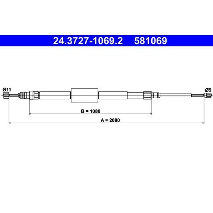 ATE Handbremsseil 24.3727-1069.2 ATE Handbremsseil 24.3727-1069.2
