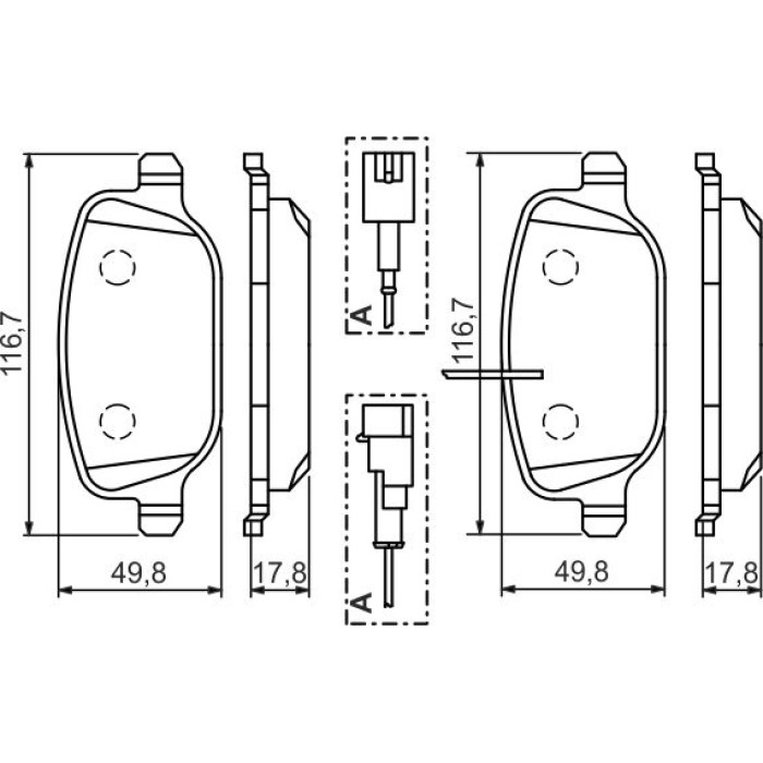 Bosch Bremsbelagsatz 0 986 494 466