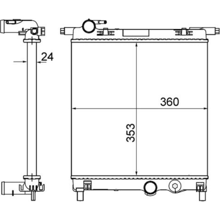MAHLE Kühler, Motorkühlung CR 831 001S MAHLE Kühler, Motorkühlung CR 831 001S