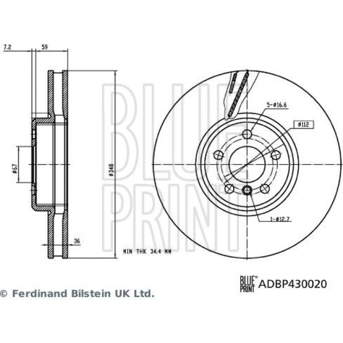 BluePrint Bremsscheibe ADBP430020 BluePrint Bremsscheibe ADBP430020