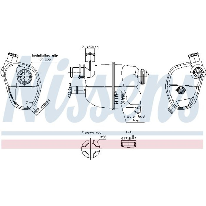 Nissens Kühlmittel-Ausgleichsbehälter 996302 Nissens Kühlmittel-Ausgleichsbehälter 996302