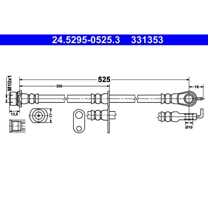 ATE Bremsschlauch 24.5295-0525.3 ATE Bremsschlauch 24.5295-0525.3