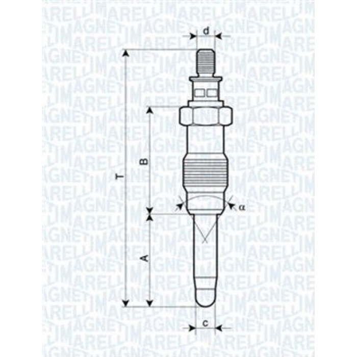 Magneti Marelli Glühkerze 062587001304 Magneti Marelli Glühkerze 062587001304