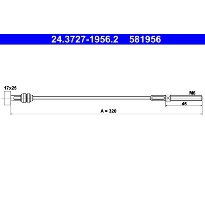 ATE Handbremsseil 24.3727-1956.2 ATE Handbremsseil 24.3727-1956.2