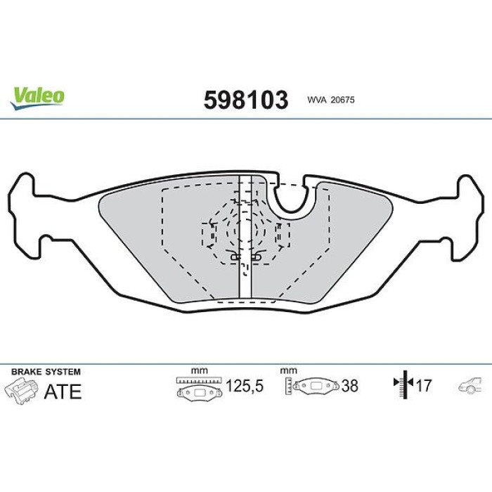 Valeo Bremsbelagsatz 598103 Valeo Bremsbelagsatz 598103
