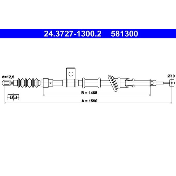 ATE Handbremsseil 24.3727-1300.2 ATE Handbremsseil 24.3727-1300.2