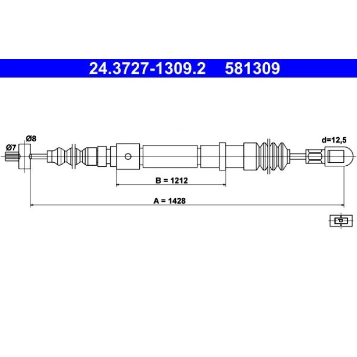 ATE Handbremsseil 24.3727-1309.2 ATE Handbremsseil 24.3727-1309.2