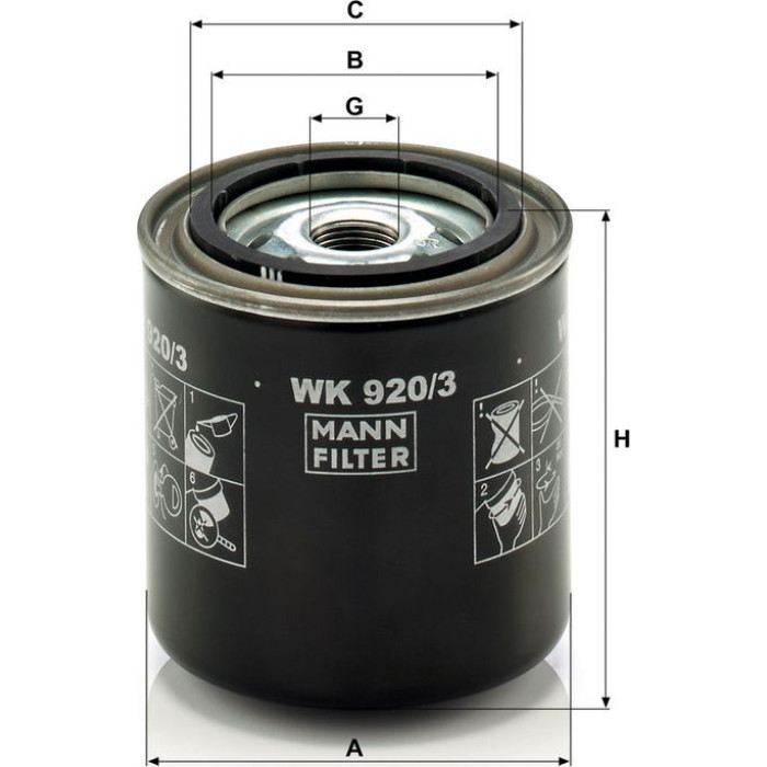 MANN-FILTER Kraftstofffilter WK 920/3 MANN-FILTER Kraftstofffilter WK 920/3