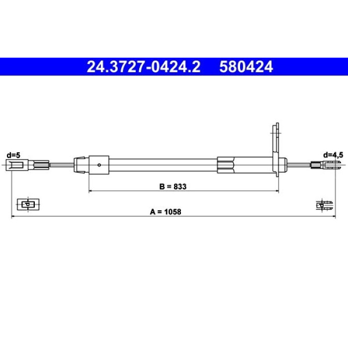 ATE Handbremsseil 24.3727-0424.2 ATE Handbremsseil 24.3727-0424.2