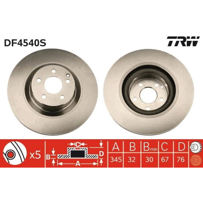 TRW Bremsscheibe DF4540S TRW Bremsscheibe DF4540S