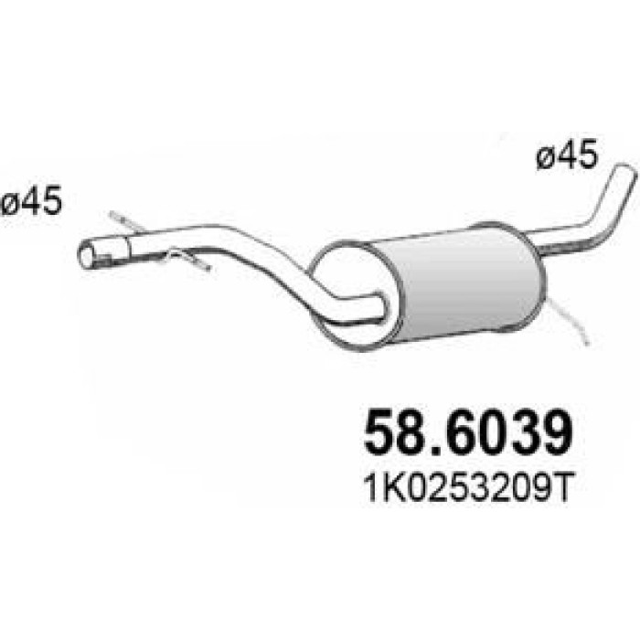 ASSO Mittelschalldämpfer 58.6039 ASSO Mittelschalldämpfer 58.6039