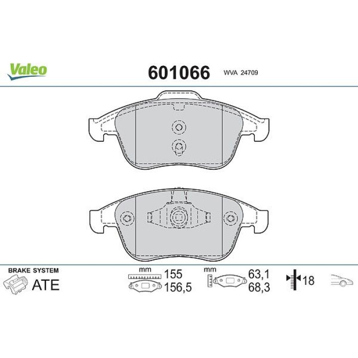 Valeo Bremsbelagsatz 601066