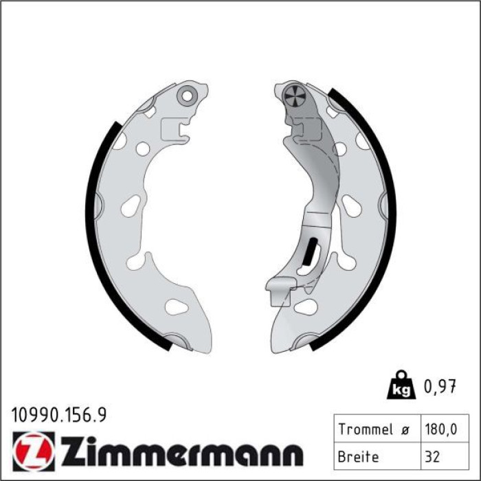 ZIMMERMANN Bremsbacken 10990.156.9 ZIMMERMANN Bremsbacken 10990.156.9