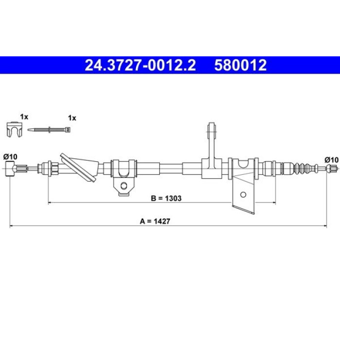 ATE Handbremsseil 24.3727-0012.2 ATE Handbremsseil 24.3727-0012.2