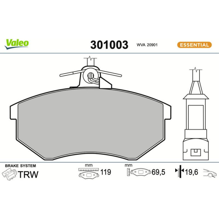 Valeo Bremsbelagsatz 301003