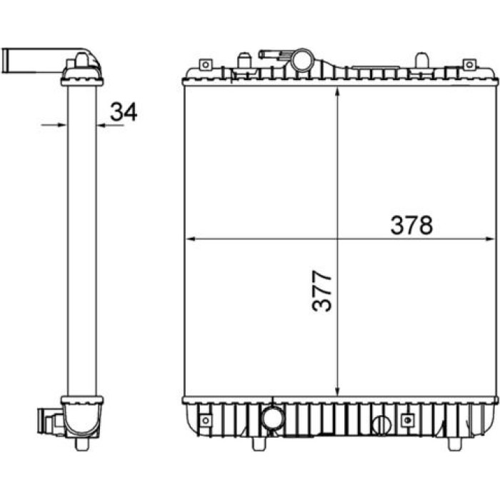 MAHLE Kühler, Motorkühlung CR 837 001S MAHLE Kühler, Motorkühlung CR 837 001S