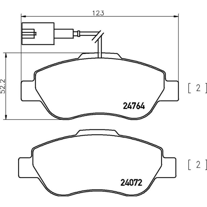 P 24 150 Brembo Prime Bremsbelagsatz Vorderachse – P 24 150 – 123 x 52 x 18 mm – Bremssystem Bosch – OE Nummer 1778384 P 24 150 Brembo Prime Bremsbelagsatz Vorderachse – P 24 150 – 123 x 52 x 18 mm – Bremssystem Bosch – OE Nummer 1778384